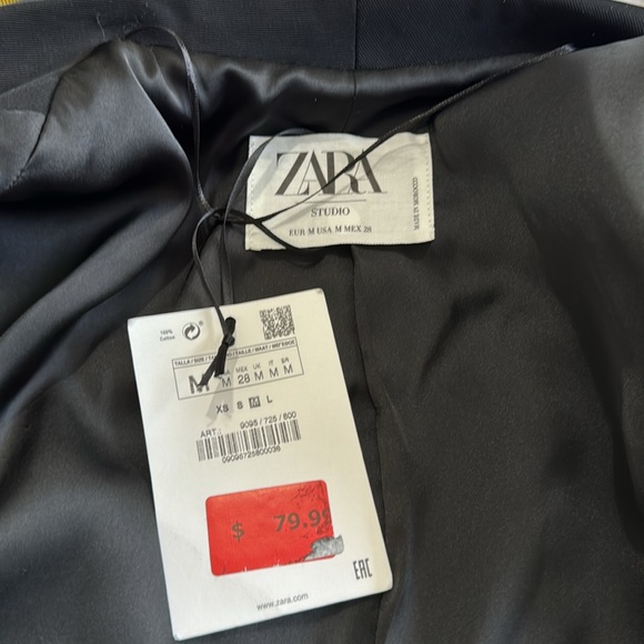 Zara Studio long sleeve black open blazer, size M - Picture 10 of 12